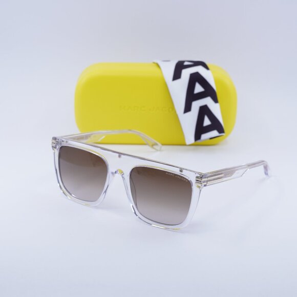 Marc Jacobs MARC 586/S 0900 HA Square Sunglasses - Transparent\Dark Brown - Picture 1 of 10